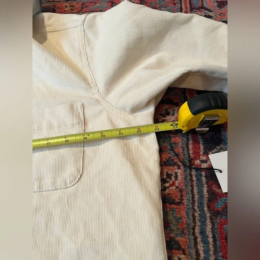NWT Aime Leon Dore Cream Corduroy Button Up Shacket with Hood— Size Large - Picture 8 of 12